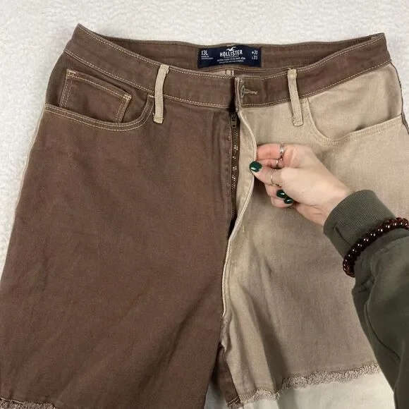 Hollister Jeans Womens Sz 31 Ultra High-Rise Dad Jean Patchwork Vintage‎ 90s Y2K - Picture 4 of 15